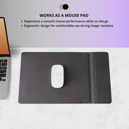 4-in-1 Laptop Sleeve with Wireless Charging | Multifunctional Leather Sleeve, Mousepad & Desk pad