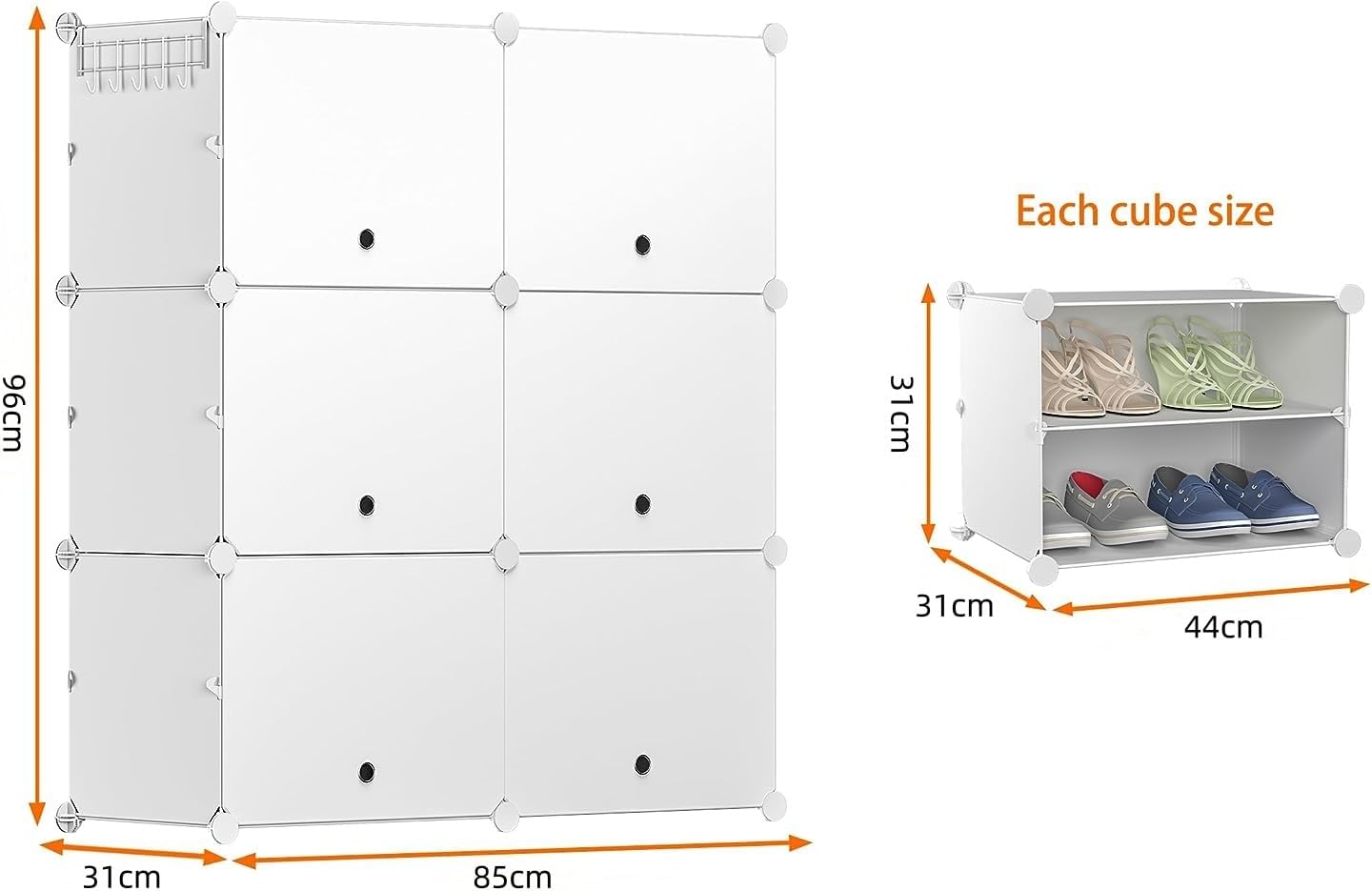 Shoe Storage Cabinet with Door Expandable