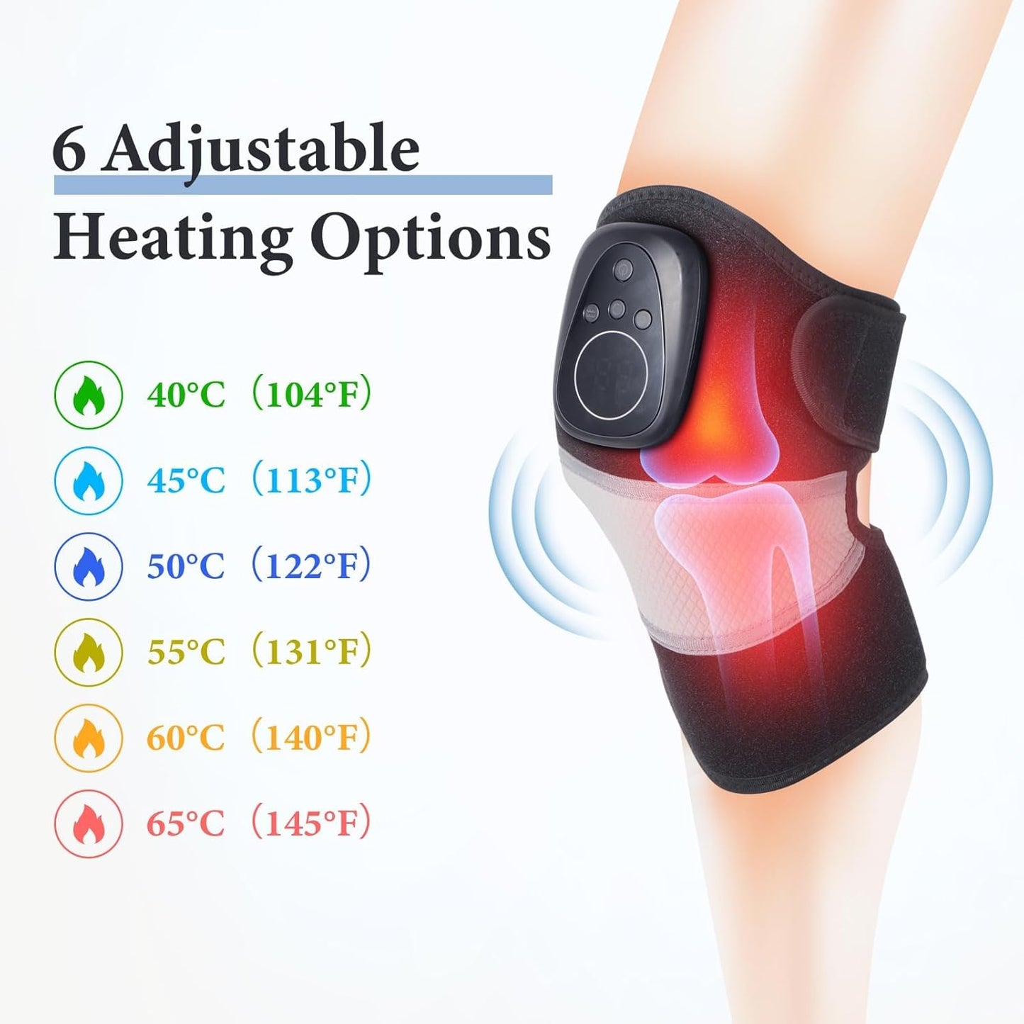 HEATED ELECTRIC KNEE MASSAGER WITH VIBRATION