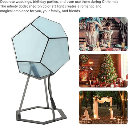 Infinity Dodecahedron Gaming Light, 3D Cube Art Light, Night Lights, Adjustable Colorful Ambient Lamp