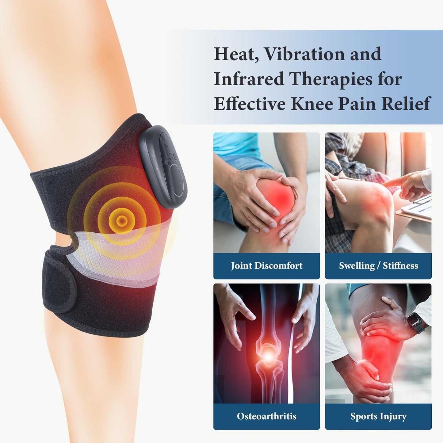 HEATED ELECTRIC KNEE MASSAGER WITH VIBRATION