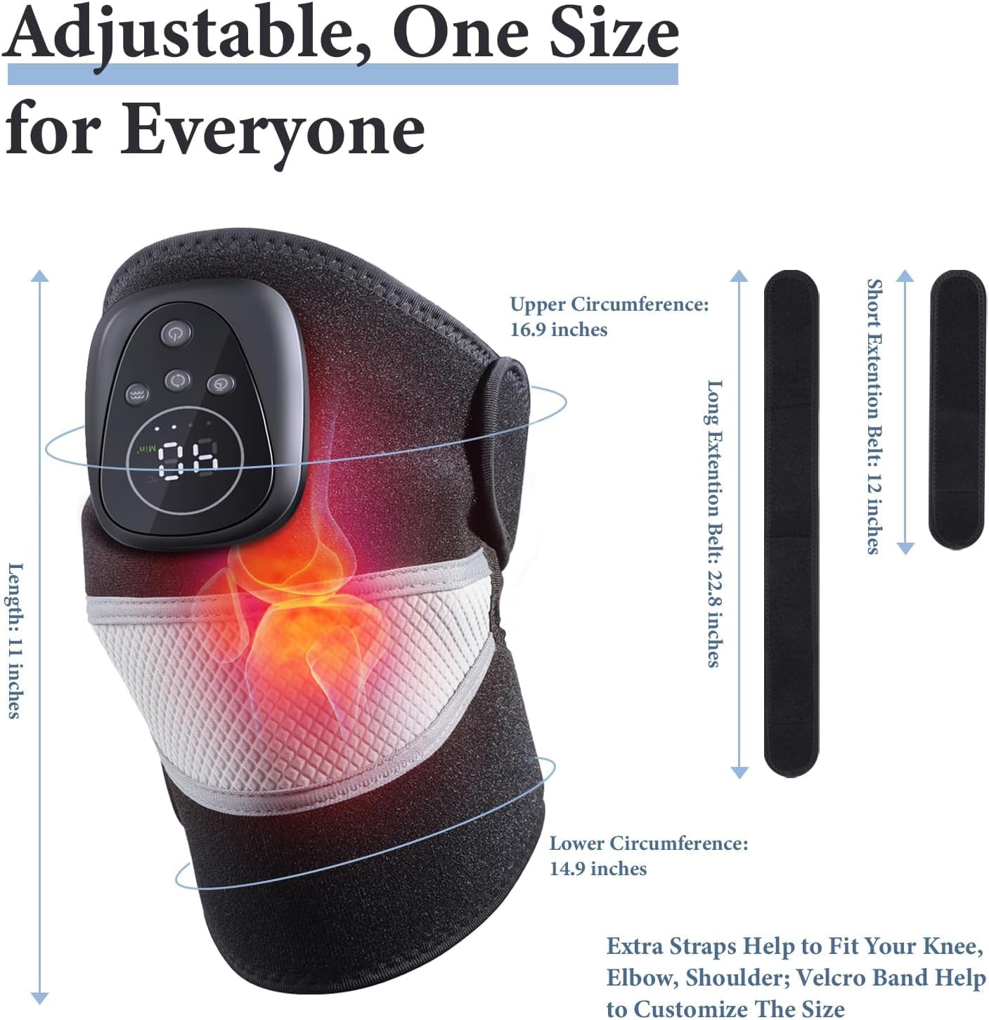 HEATED ELECTRIC KNEE MASSAGER WITH VIBRATION