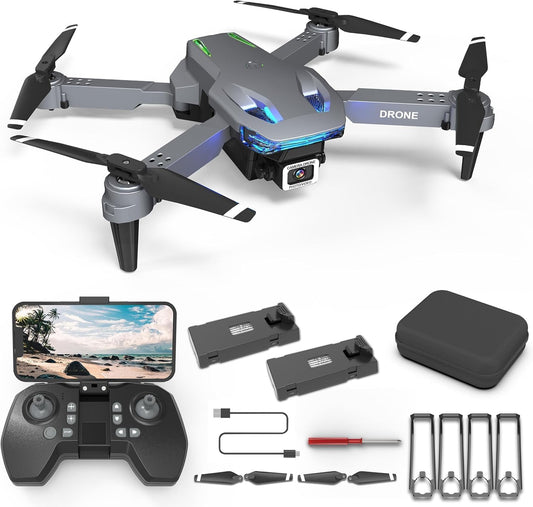 E99 Drone with Camera  4K HD Dual Camera Drone with Storage Case.