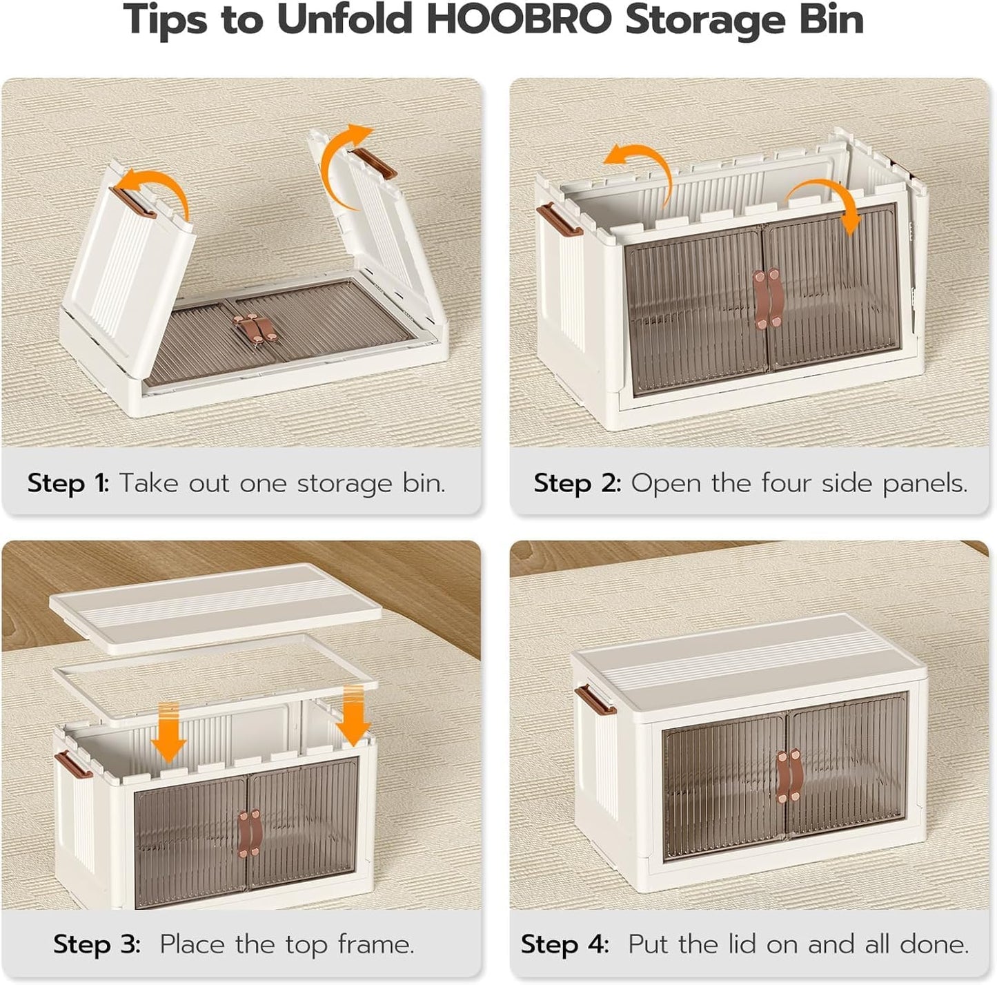 Aesthetic 5 Layer Stackable Storage Organizers with flute lids, doors and Wheels