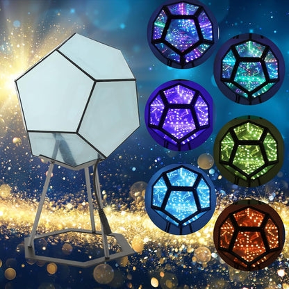 Infinity Dodecahedron Gaming Light, 3D Cube Art Light, Night Lights, Adjustable Colorful Ambient Lamp