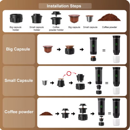 Automatic Portable Coffee Machine, Self-Heating automatic coffee maker