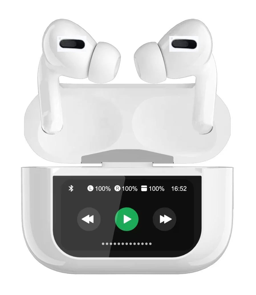 AIRPODS , Touch Screen Control, Noise Cancelling, Bluetooth 5.0, (White)